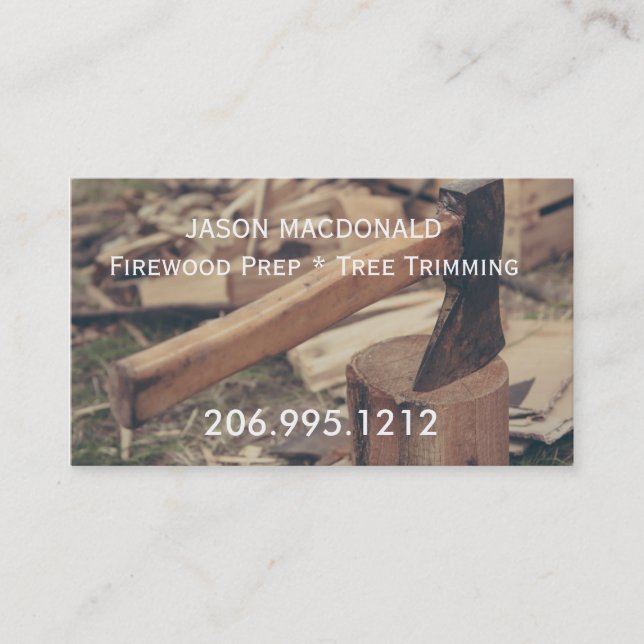 Axe & Wood Business Card (Front)