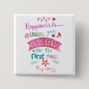 Axel Figure Skate Square Magnet 15 Cm Square Badge