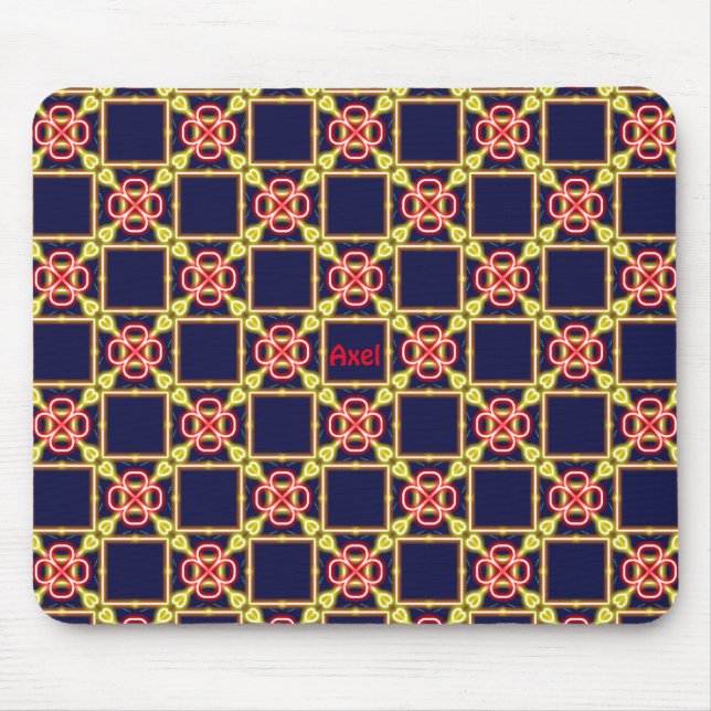 AXEL ~ Fluoro Abstract Pattern ~ Personalized Mouse Mat (Front)