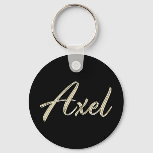 Axel Name whitegold Button Keytags Key Ring