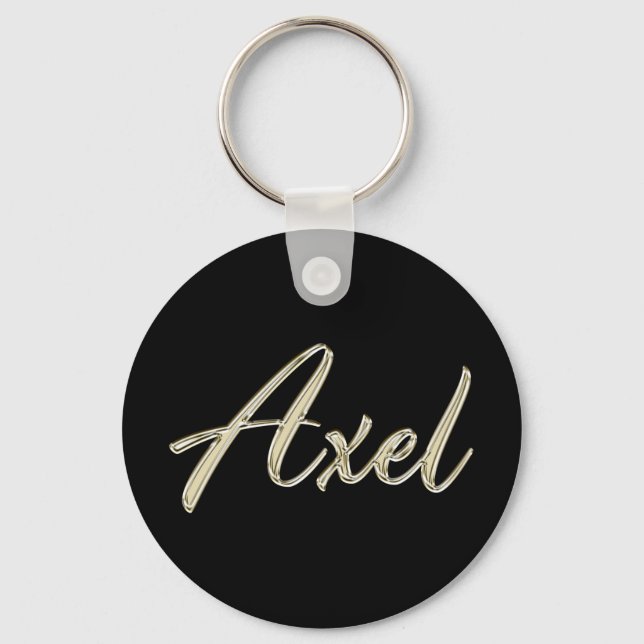 Axel Name whitegold Button Schlüsselanhänger Key Ring (Front)