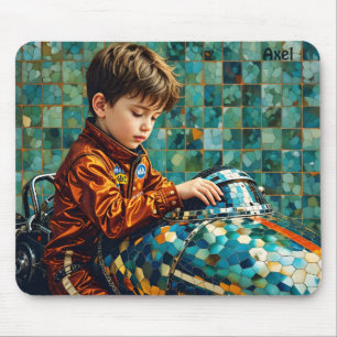 AXEL ~ Young Boy Racing Car Driver ~ Mouse Mat