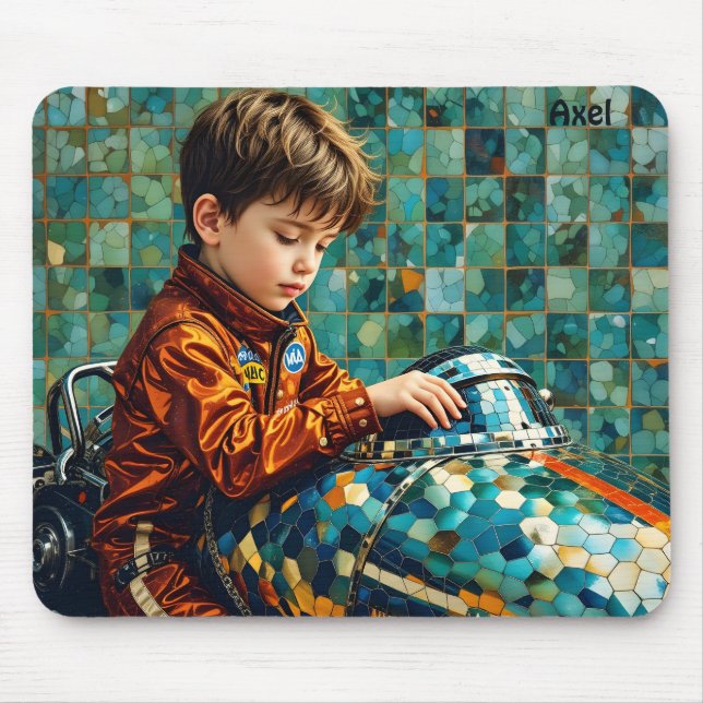 AXEL ~ Young Boy Racing Car Driver ~  Mouse Mat (Front)