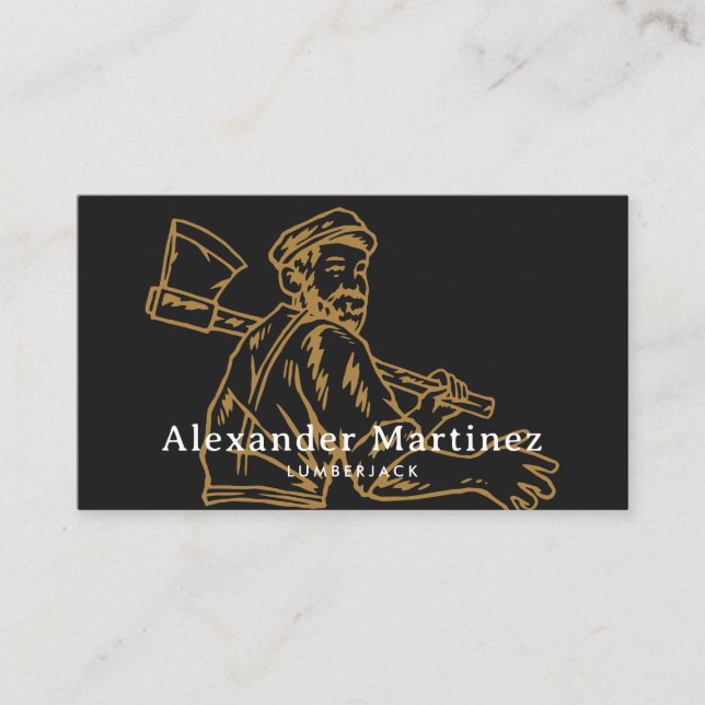 Axes Lumberjack Handyman Carpenter Woodworker  Business Card (Front)