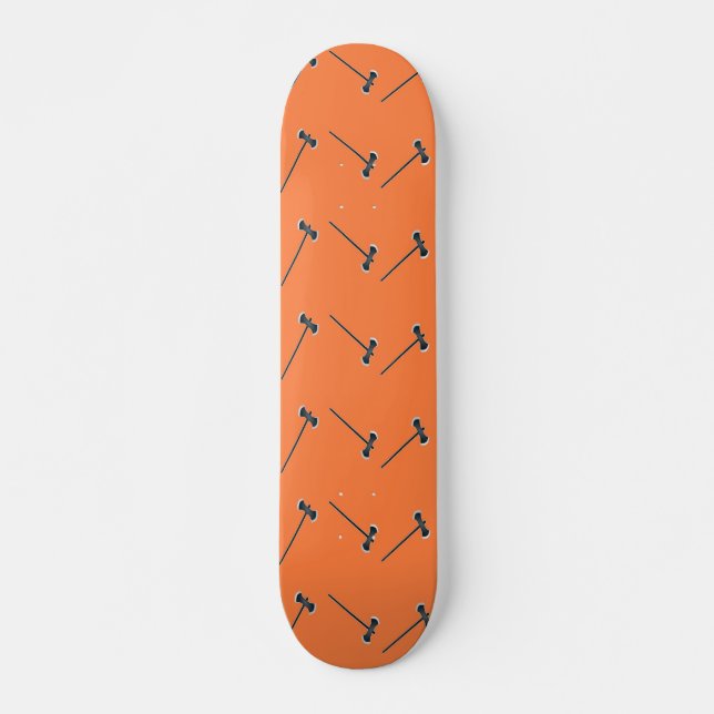 Axes on orange skateboard (Front)