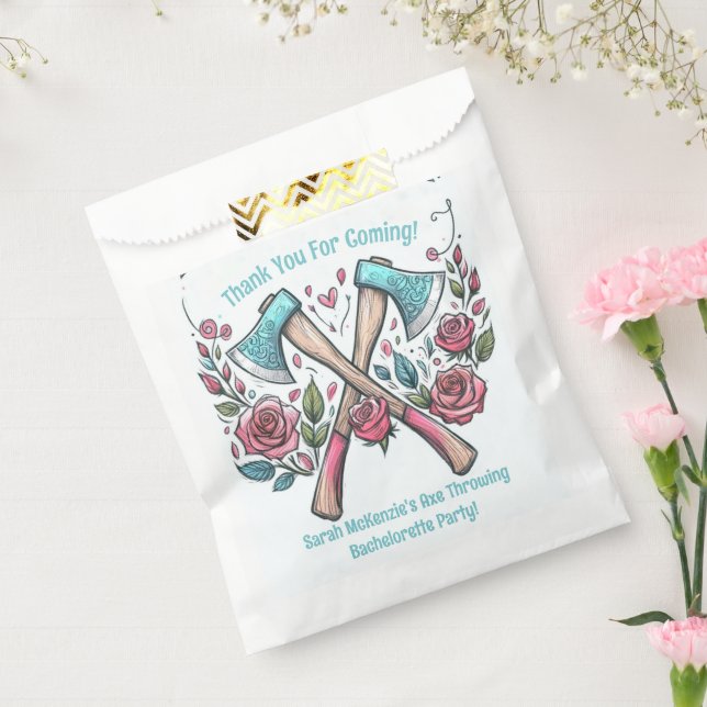 Axes & Roses - Axe Throwing Bachelorette Party Favour Bags (Sealed)