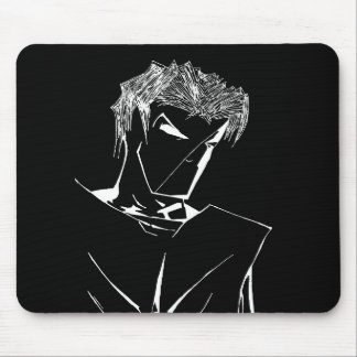 Axiom-man Reverse Black and White Mouse Pad