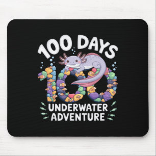 Axolotl 100 Days Of School Underwater Adventure Sm Mouse Mat