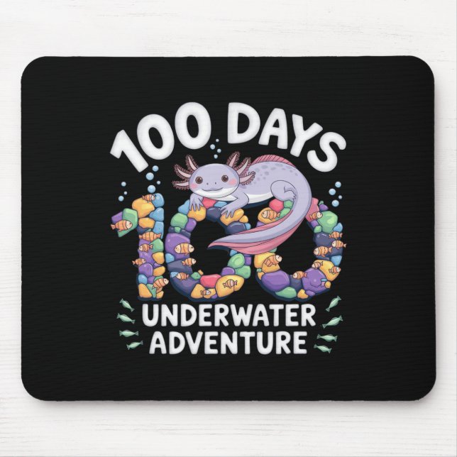 Axolotl 100 Days Of School Underwater Adventure Sm Mouse Mat (Front)