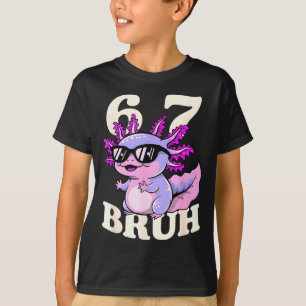 Axolotl 67 bruh funny meme sunglasses cool walking T-Shirt