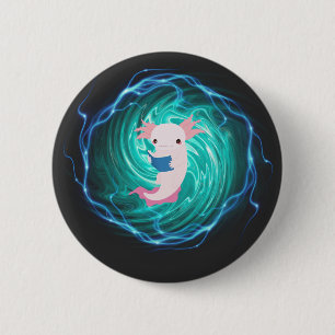Axolotl 6 cm round badge