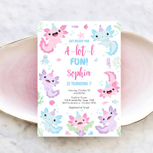 Axolotl Alotl Fun Birthday Party Invitation