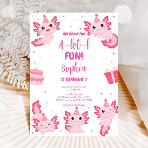 Axolotl Alotl Fun Birthday Party Invitation