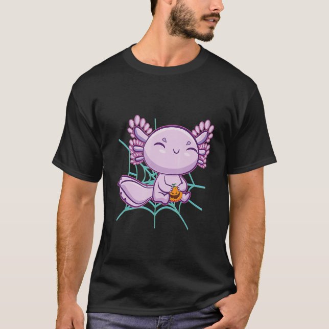 Axolotl Ambystoma Mexicanum Halloween Walking Fish T-Shirt (Front)