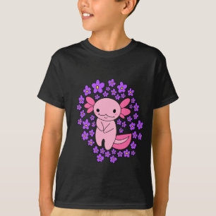 Axolotl and Flowers Kid Shirt
