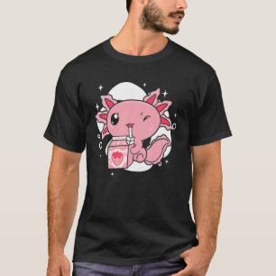 Axolotl And Strawberry Milk Japanese Manga Kawaii T-Shirt