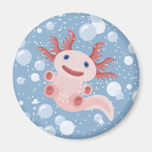 Axolotl and the Bubbles Bold Vector Design Magnet