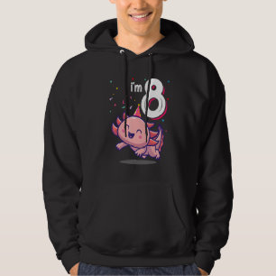 Axolotl Animal  8th Birthday Girl B Day 8 Years Ol Hoodie
