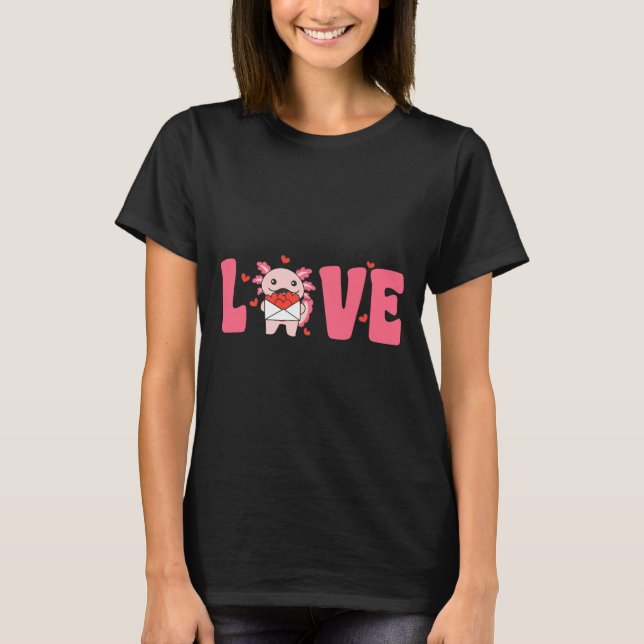 Axolotl Animals With Hearts Love Premium Tri-blend T-Shirt (Front)