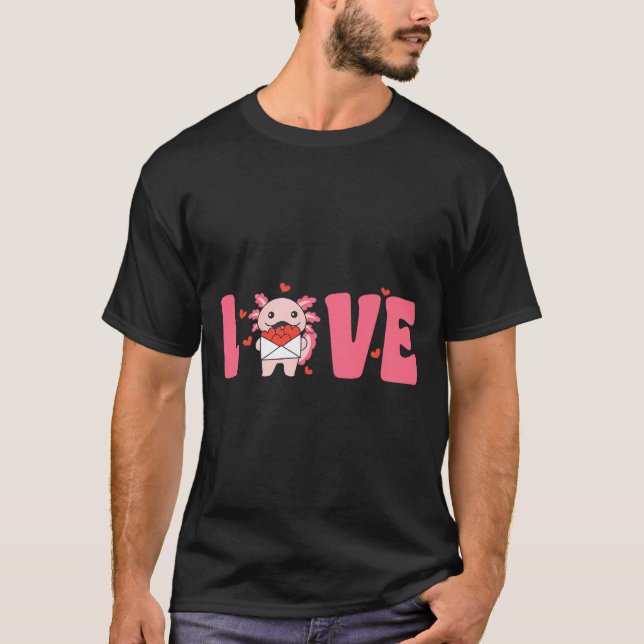 Axolotl Animals With Hearts Love Premium Tri-blend T-Shirt (Front)