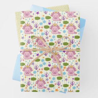 Axolotl Aquarium Girl Wrapping Paper Sheet