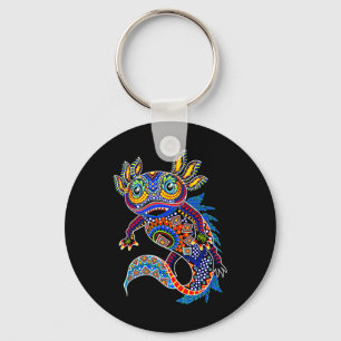 Axolotl Art Aztec Mexican Salamander Mexico Cinco  Key Ring