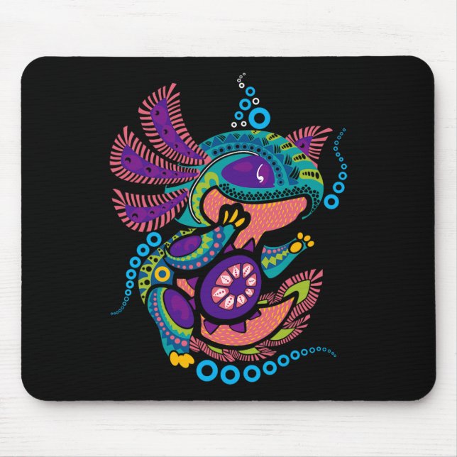Axolotl Art Aztec Mexican Salamander Mexico Cinco  Mouse Mat (Front)