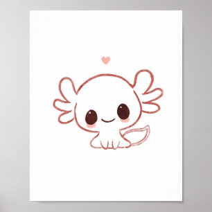 Axolotl art cute art poster