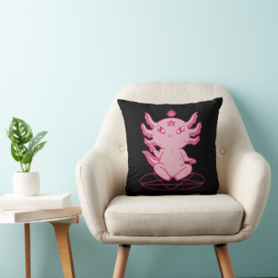 Axolotl Baphomet Pagan Black Cushion