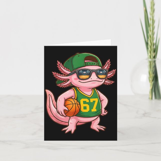 Axolotl Basketball 67 Gen Alpha Slang Srts Men Boy Card (Front)