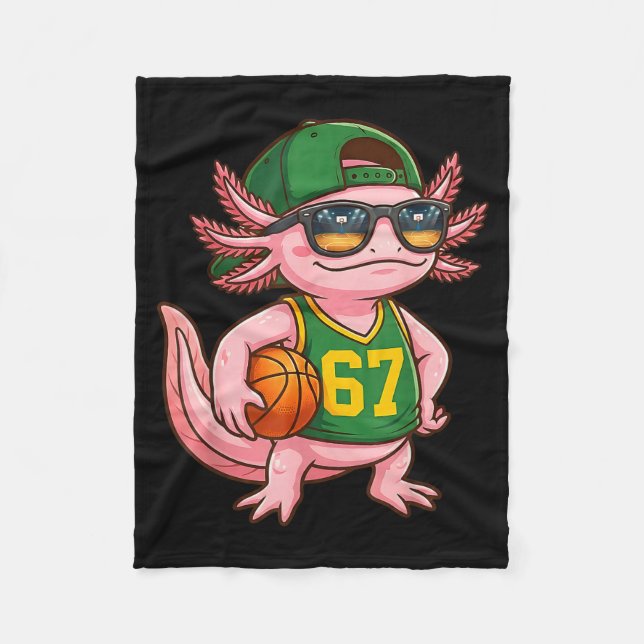 Axolotl Basketball 67 Gen Alpha Slang Srts Men Boy Fleece Blanket (Front)