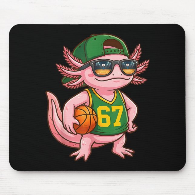 Axolotl Basketball 67 Gen Alpha Slang Srts Men Boy Mouse Mat (Front)