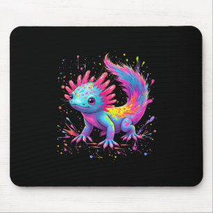 Axolotl Beautiful Colourful Art Cute Kawaii Axolot Mouse Mat