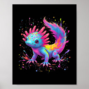 Axolotl Beautiful Colourful Art Cute Kawaii Axolot Poster