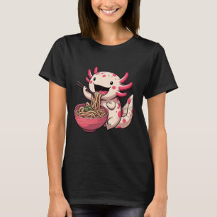 Axolotl Beautiful Eating Ramen Noodles Art Axolotl T-Shirt