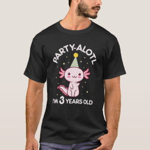 Axolotl Birthday 3 Years Old 3rd B Day Party Hat S T-Shirt
