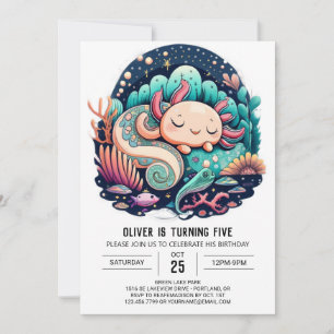 Axolotl Birthday Invitation