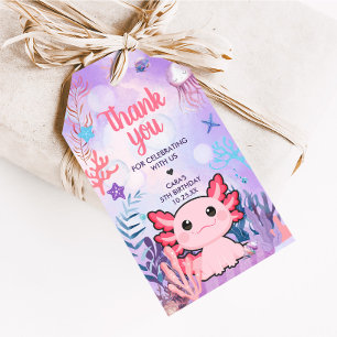 Axolotl Birthday Party Favor Tags