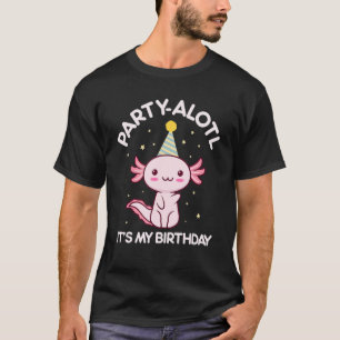 Axolotl Birthday Party Hat BDay Gamer Gaming Game T-Shirt
