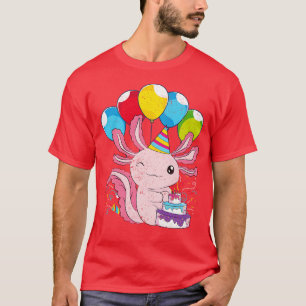 Axolotl Birthday Party Mexican Amphibian Cute Axol T-Shirt