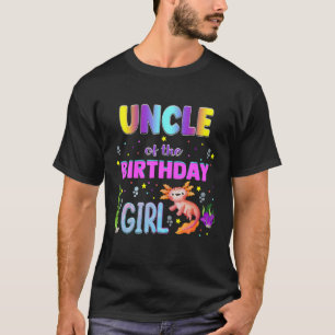 Axolotl Birthday Party Uncle Matching Family Birth T-Shirt
