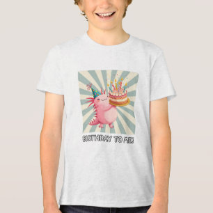Axolotl birthday Tri-Blend shirt