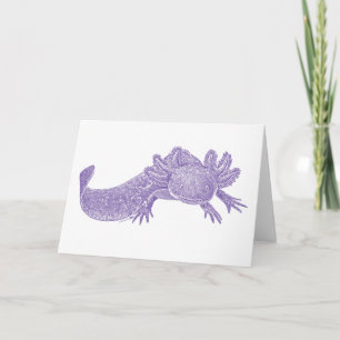 Axolotl Blank Greeting Card - PURPLE