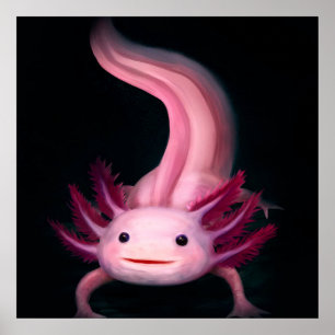 Axolotl blanket Cute gift idea Poster