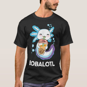 Axolotl Boba Bubble Tea Kawaii Anime Japanese Kids T-Shirt