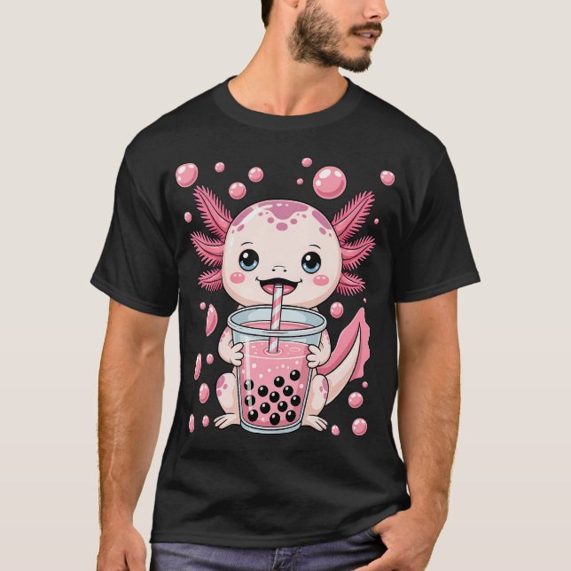 Axolotl Boba Tea Bubble T-Shirt (Front)