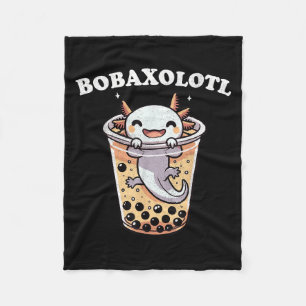 Axolotl Boba Tea Bubble Tea Milk Tea Anime Axolotl Fleece Blanket