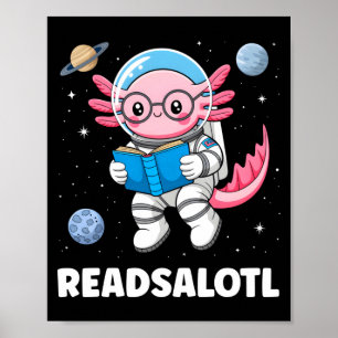 Axolotl books readsalotl reading bookworm boys poster