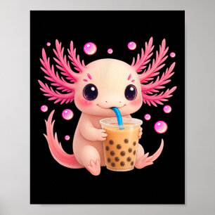 Axolotl Bubble Bo Tea Anime Cute Kawaii Teen Girls Poster