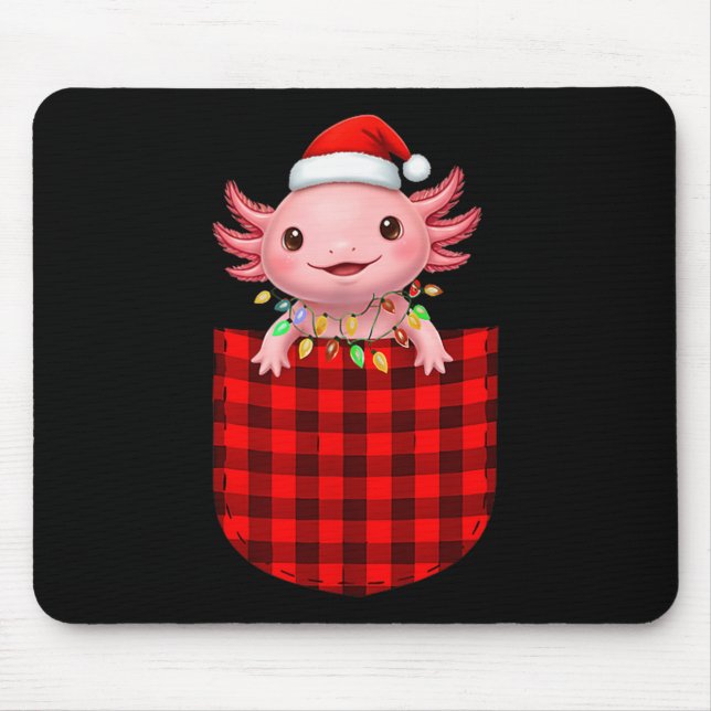 Axolotl Buffalo Red Plaid Cket Christmas Funny Men Mouse Mat (Front)